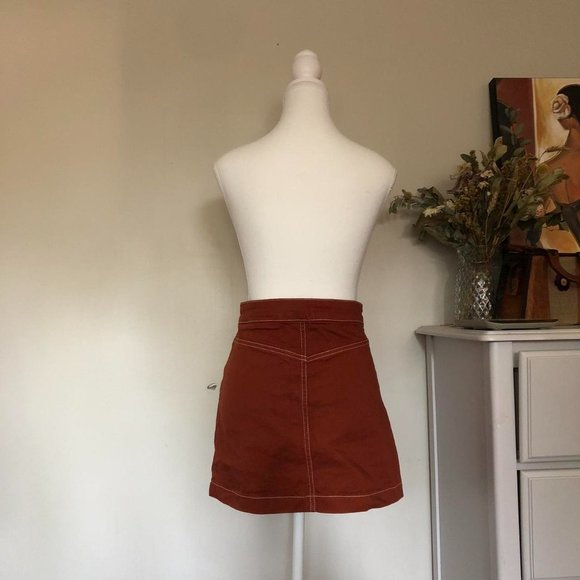 Zara rust/burnt orange denim skirt - Picture 2 of 4